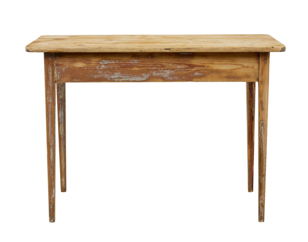 19th Century Swedish Scraped Pine Side Table — image 5