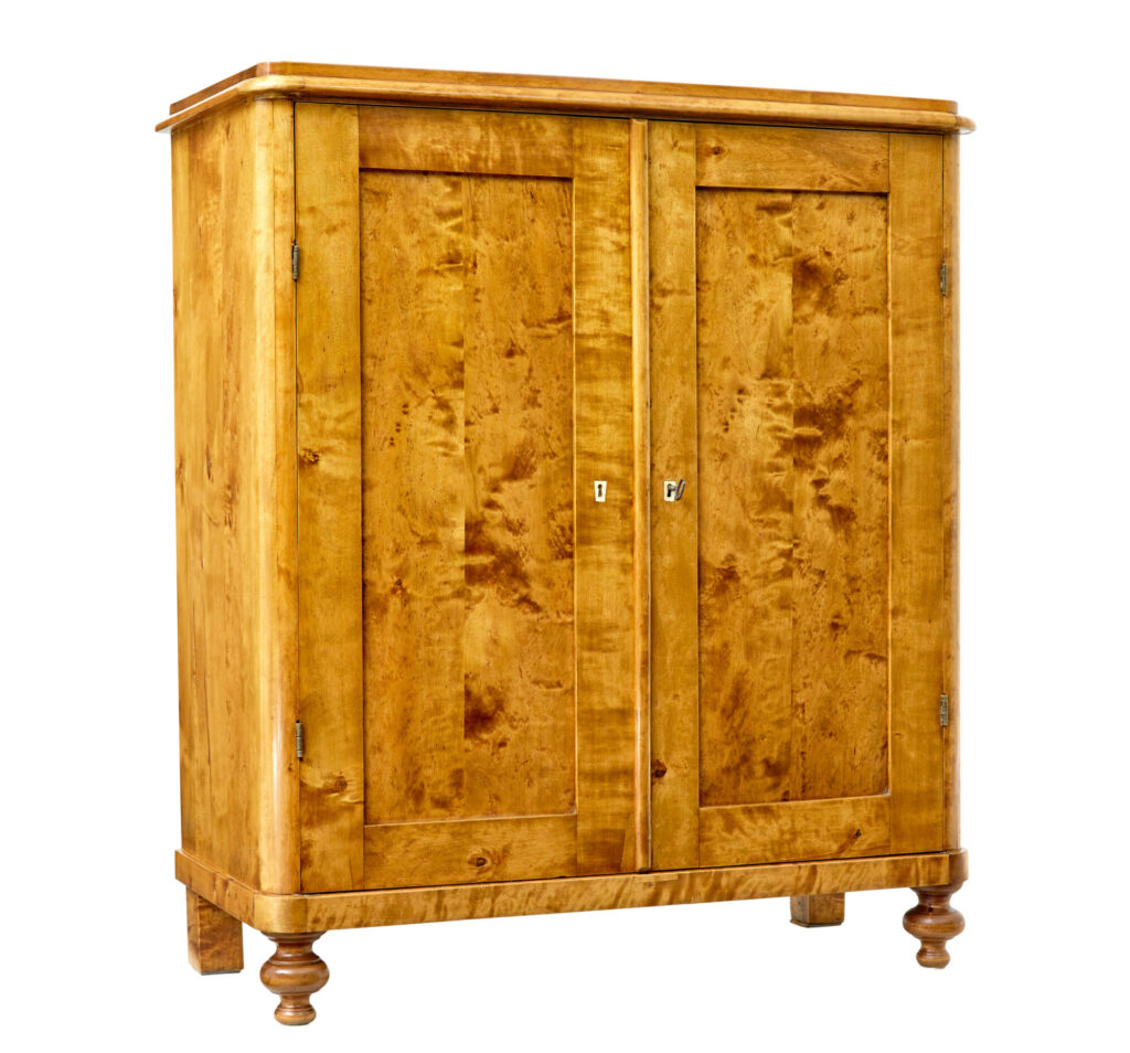 19th Century Swedish Birch Fitted Cupboard