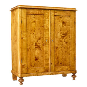 19TH CENTURY SWEDISH BIRCH FITTED CUPBOARD