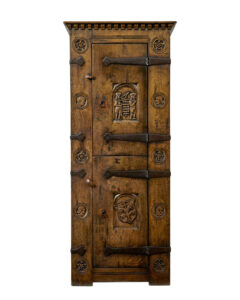 Mid Century Gothic Revival Carved Oak Hall Cupboard — thumbnail 9