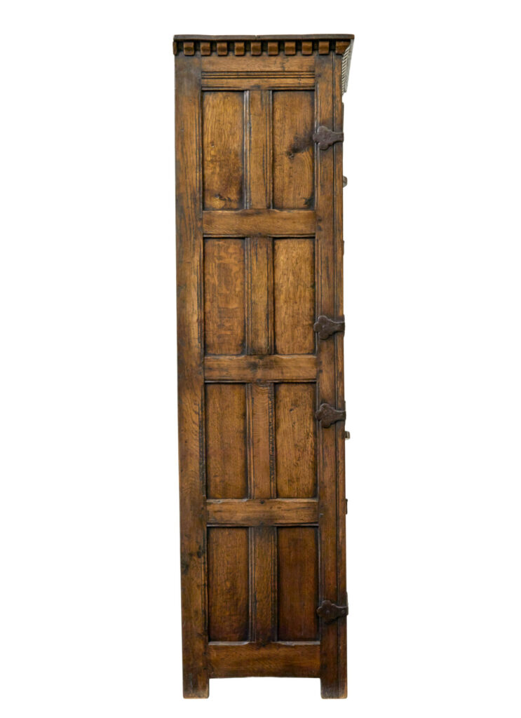 Mid Century Gothic Revival Carved Oak Hall Cupboard — image 5