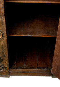 Mid Century Gothic Revival Carved Oak Hall Cupboard — thumbnail 2