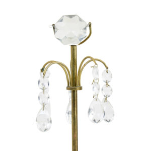 Pair of Mid 20th Century Cut Glass Decorative Candlesticks — thumbnail 3