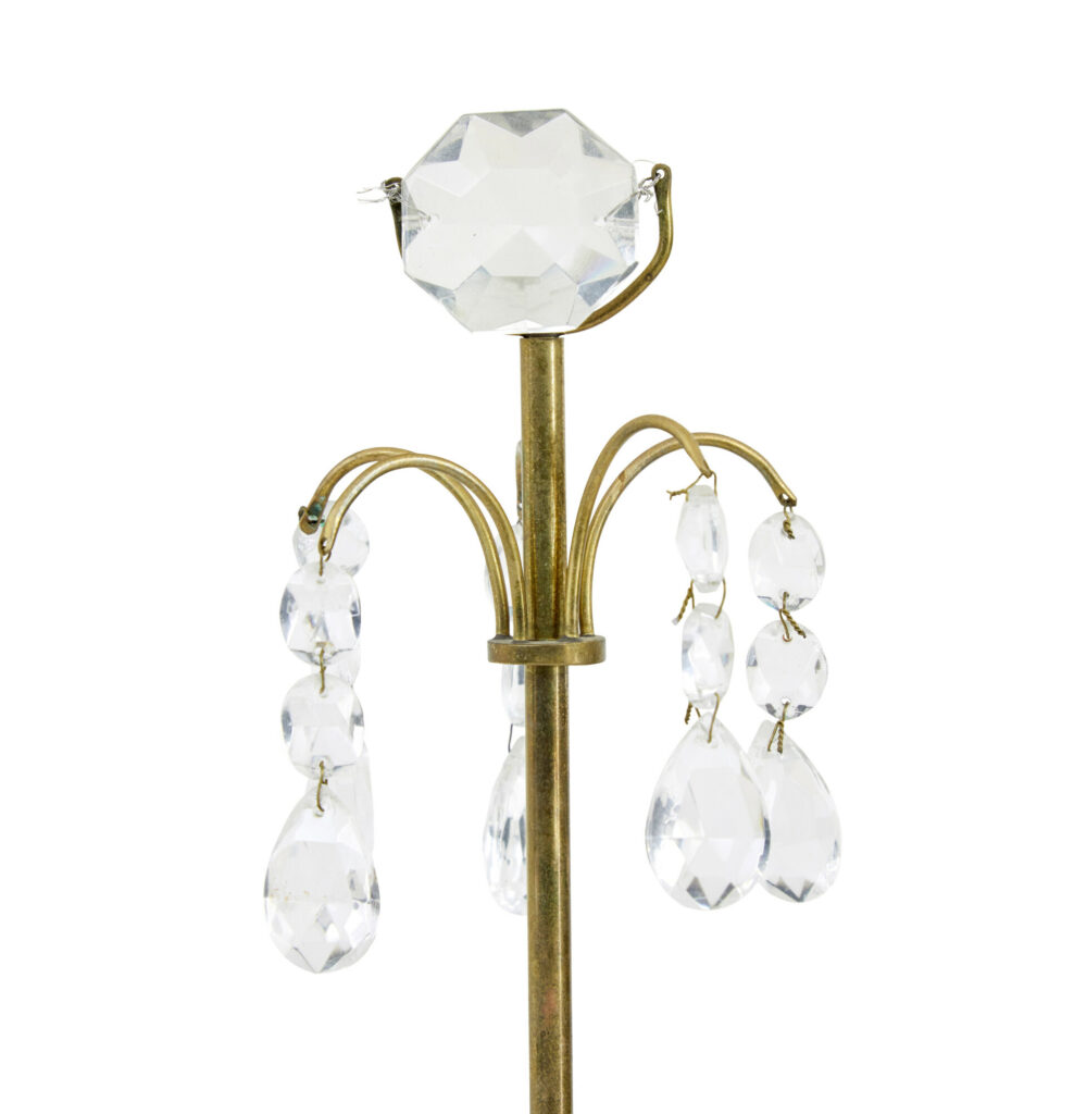 Pair of Mid 20th Century Cut Glass Decorative Candlesticks — image 3