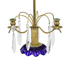 Pair of Mid 20th Century Cut Glass Decorative Candlesticks — thumbnail 2