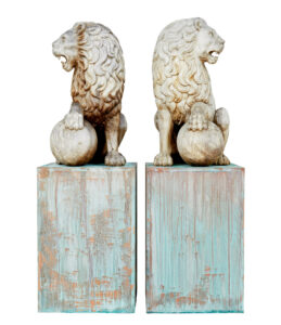Pair of Mid 20th Century Carved Solid Wood Lions — thumbnail 12