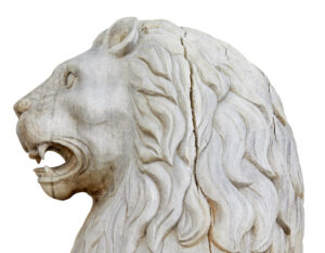 Pair of Mid 20th Century Carved Solid Wood Lions — thumbnail 8