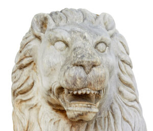 Pair of Mid 20th Century Carved Solid Wood Lions — thumbnail 7
