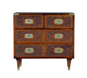 MID 20TH CENTURY CARVED CHEST OF DRAWERS BY FAZAL RAHIM & BROS