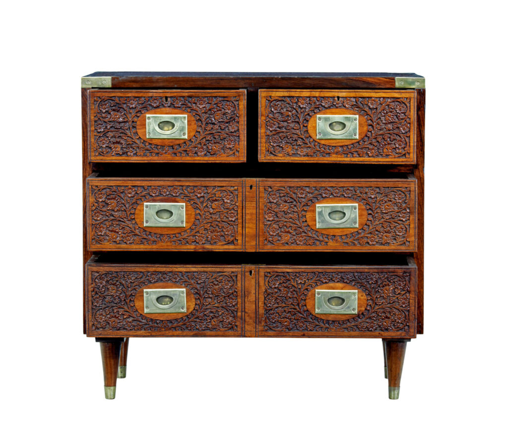 Mid 20th Century Carved Chest of Drawers by Fazal Rahim &Amp; Bros — image 7