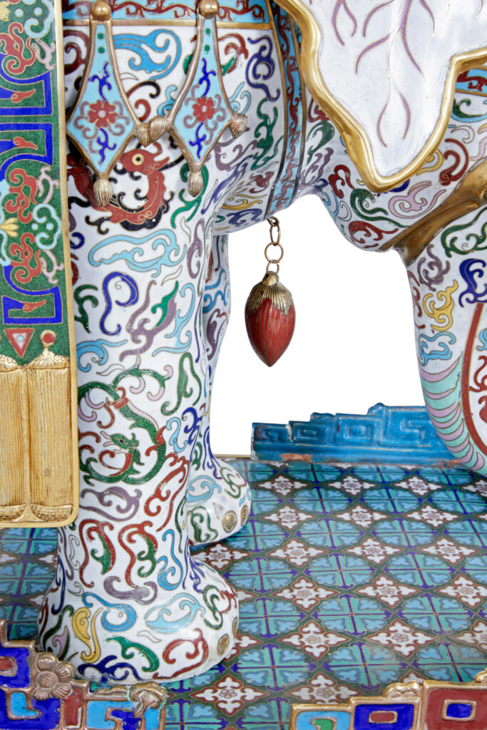 Early 20th Century Large Chinese Cloisonne Enamel Elephant — image 8