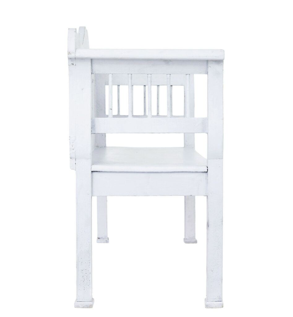 Gustavian Inspired 19th Century Swedish Pine Bench — image 6