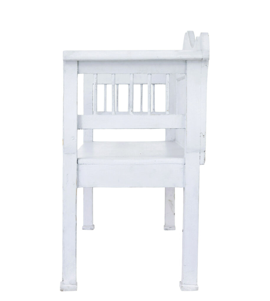 Gustavian Inspired 19th Century Swedish Pine Bench — image 5