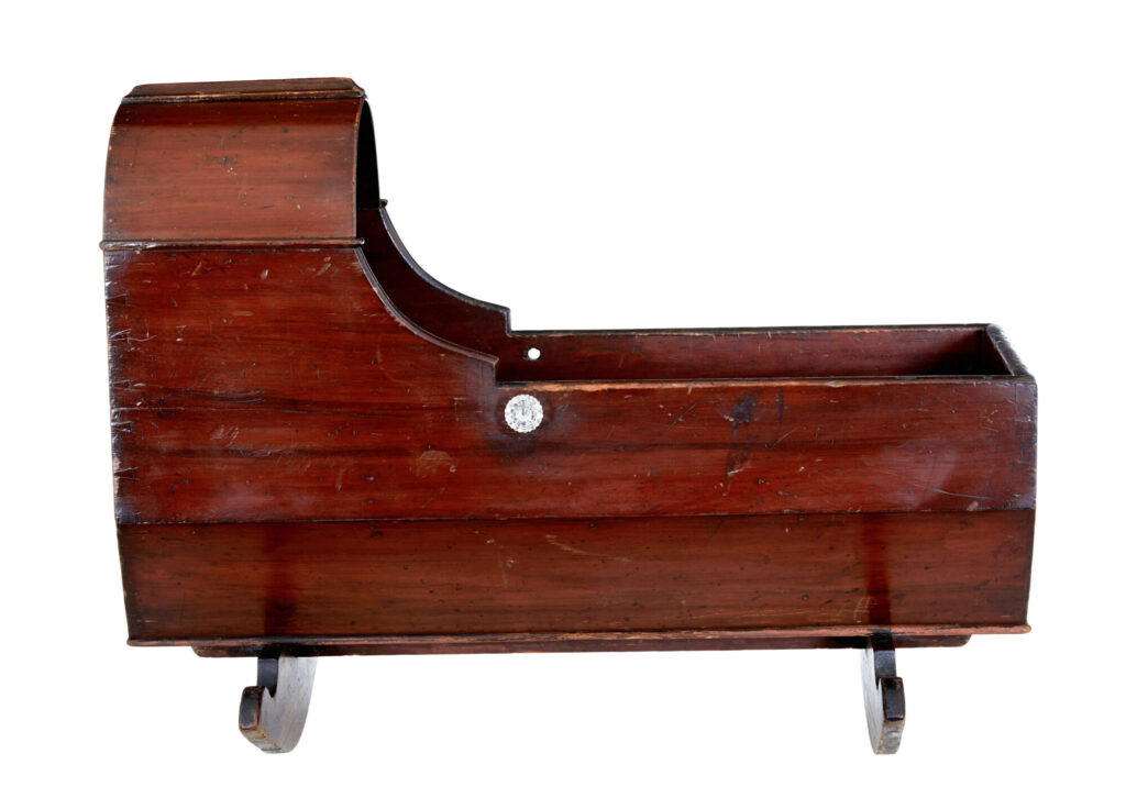 Victorian Painted Pine Canopy Top Cradle