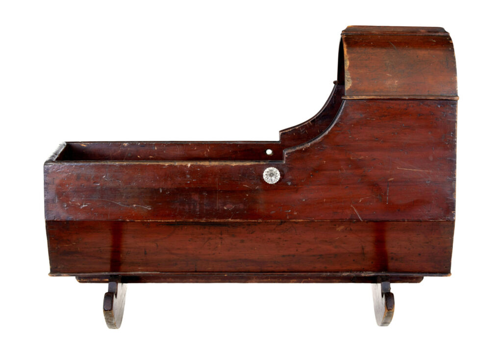 Victorian Painted Pine Canopy Top Cradle — image 4