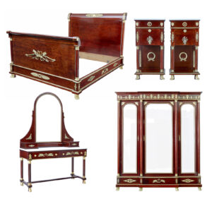IMPRESSIVE 19TH CENTURY FRENCH EMPIRE REVIVAL 5 PIECE BEDROOM SUITE
