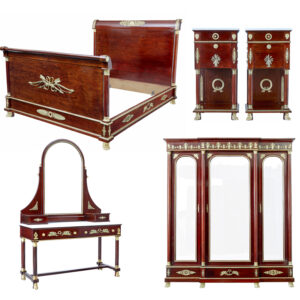IMPRESSIVE 19TH CENTURY FRENCH EMPIRE REVIVAL 5 PIECE BEDROOM SUITE