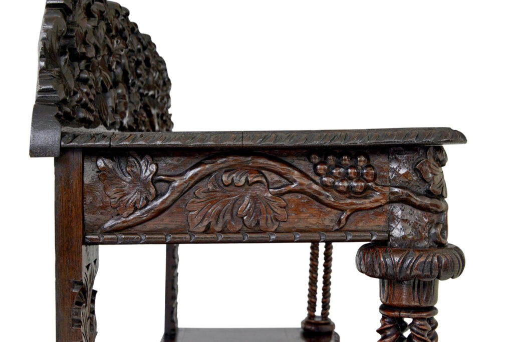 19th Century Profusely Carved Victorian Oak Buffet — image 5
