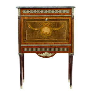 1930’s Kingwood Inlaid Swedish Marble Top Secretaire — thumbnail 7