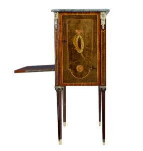 1930’s Kingwood Inlaid Swedish Marble Top Secretaire — thumbnail 4