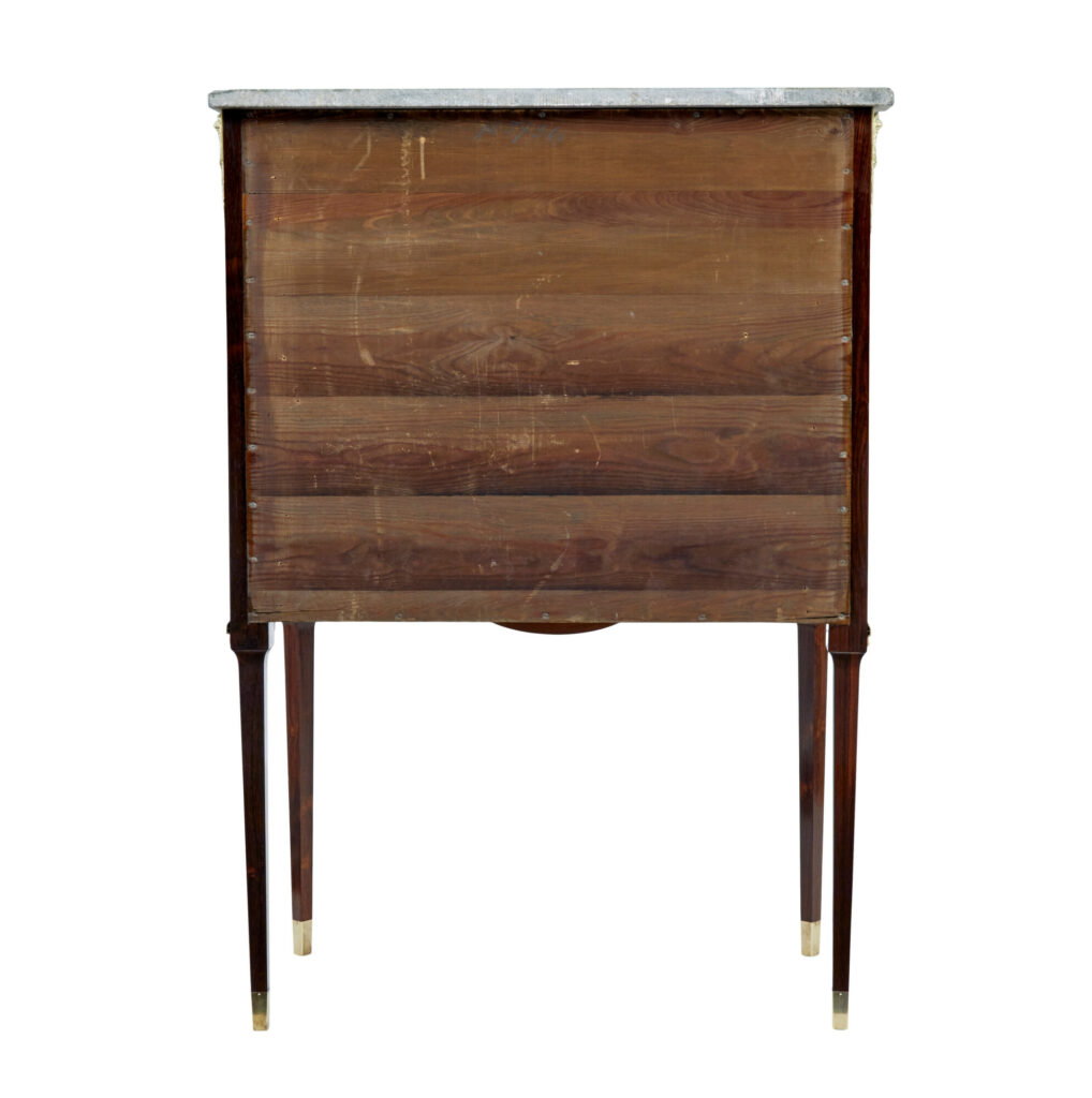 1930’s Kingwood Inlaid Swedish Marble Top Secretaire — image 3