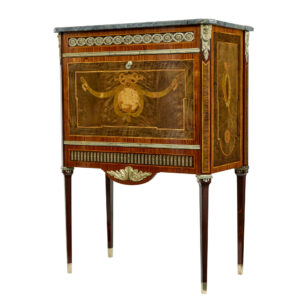 1930’s KINGWOOD INLAID SWEDISH MARBLE TOP SECRETAIRE