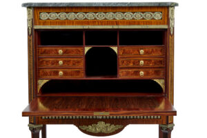 1930’s Kingwood Inlaid Swedish Marble Top Secretaire — thumbnail 11