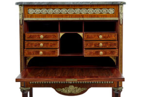 1930’s Kingwood Inlaid Swedish Marble Top Secretaire — thumbnail 10