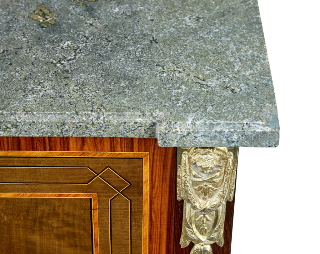 1930’s Kingwood Inlaid Swedish Marble Top Secretaire — image 8