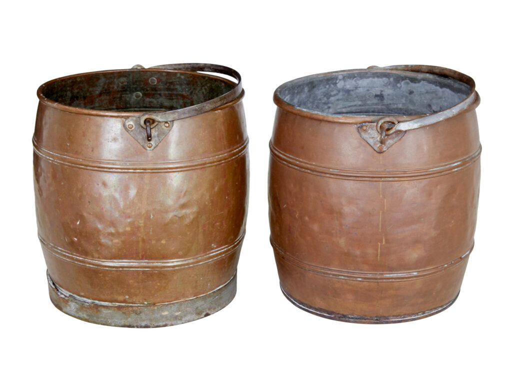 Near Pair of Late 19th Century Copper Buckets — image 5