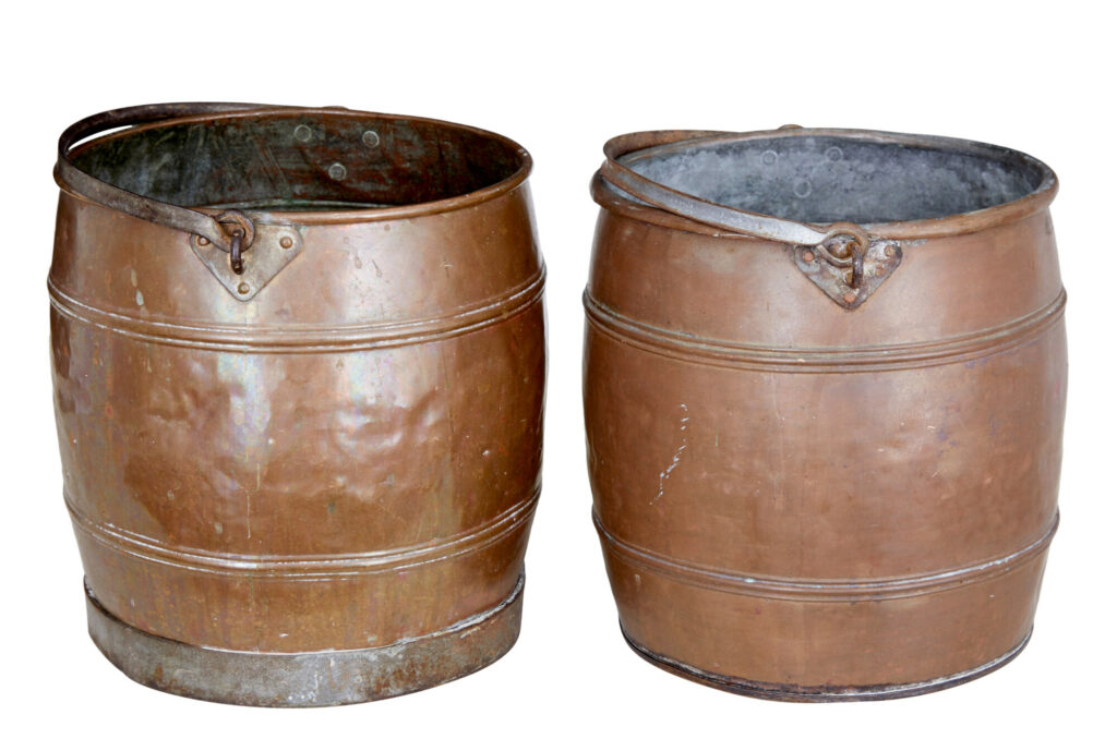 Near Pair of Late 19th Century Copper Buckets — image 4