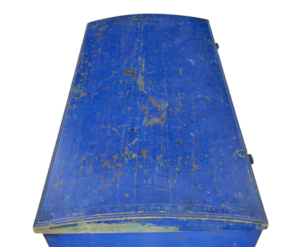 Mid 19th Century Painted Pine Dome Top Trunk — image 3