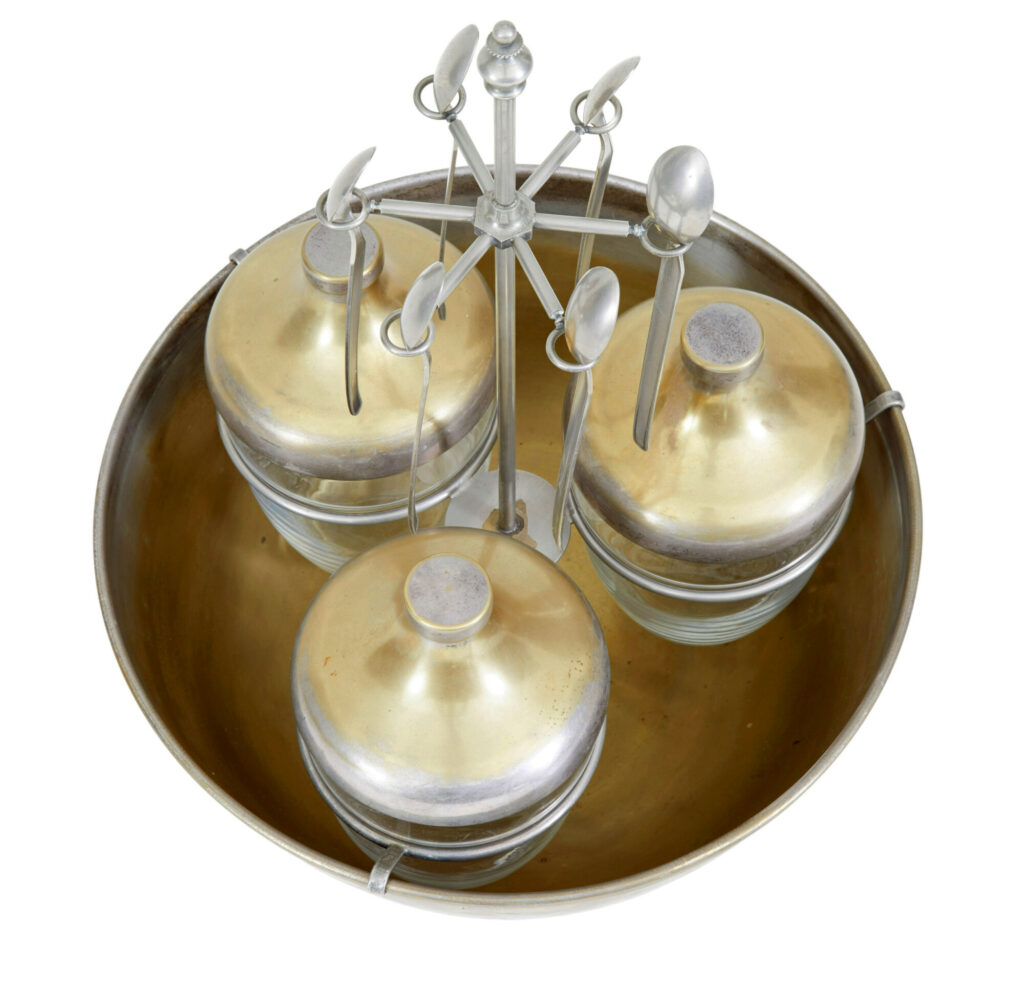 Early 20th Century Decorative Scandinavian Caviar Ice Server Set — image 5