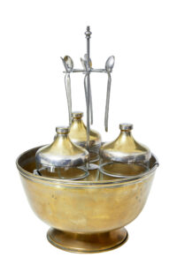 EARLY 20TH CENTURY DECORATIVE SCANDINAVIAN CAVIAR ICE SERVER SET