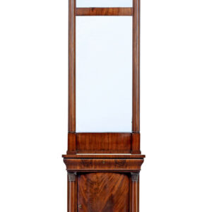 MID 19TH CENTURY DANISH EMPIRE MAHOGANY MIRROR ON CABINET