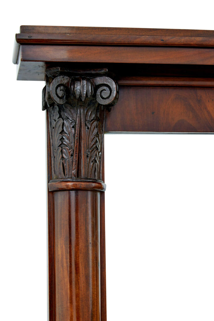 Mid 19th Century Danish Empire Mahogany Mirror on Cabinet — image 9