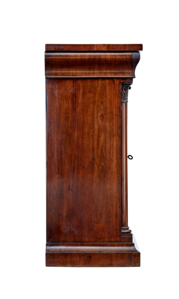 Mid 19th Century Danish Empire Mahogany Mirror on Cabinet — image 5