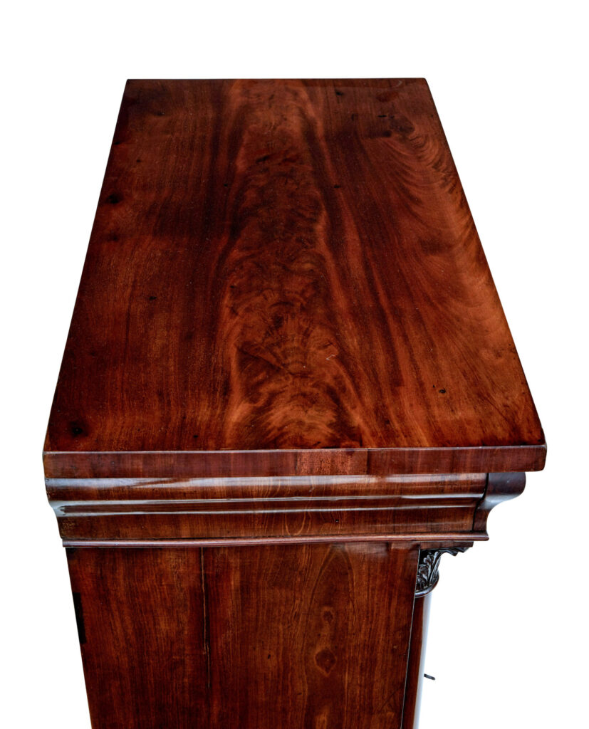 Mid 19th Century Danish Empire Mahogany Mirror on Cabinet — image 4