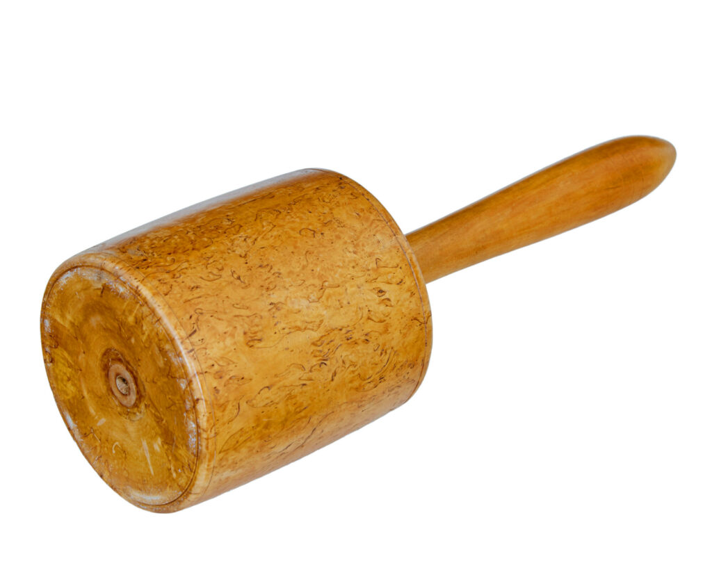 Swedish Early 20th Century Solid Burr Birch Mallet — image 3