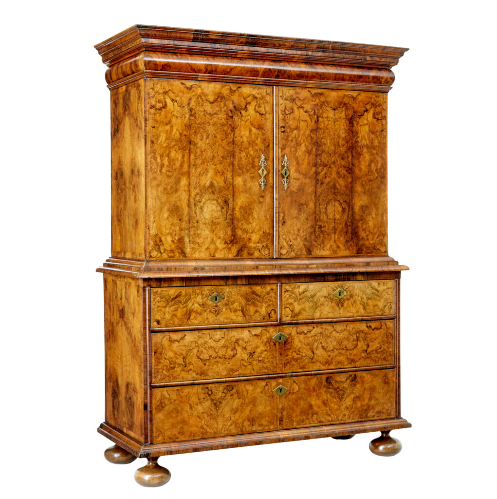 18th Century George I Walnut Cabinet on Chest
