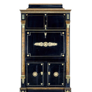 EARLY 19TH CENTURY BIEDERMEIER EBONISED BIRCH ESCRITOIRE