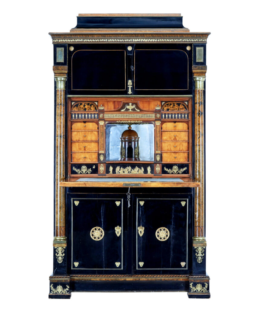 Early 19th Century Biedermeier Ebonised Birch Escritoire — image 23