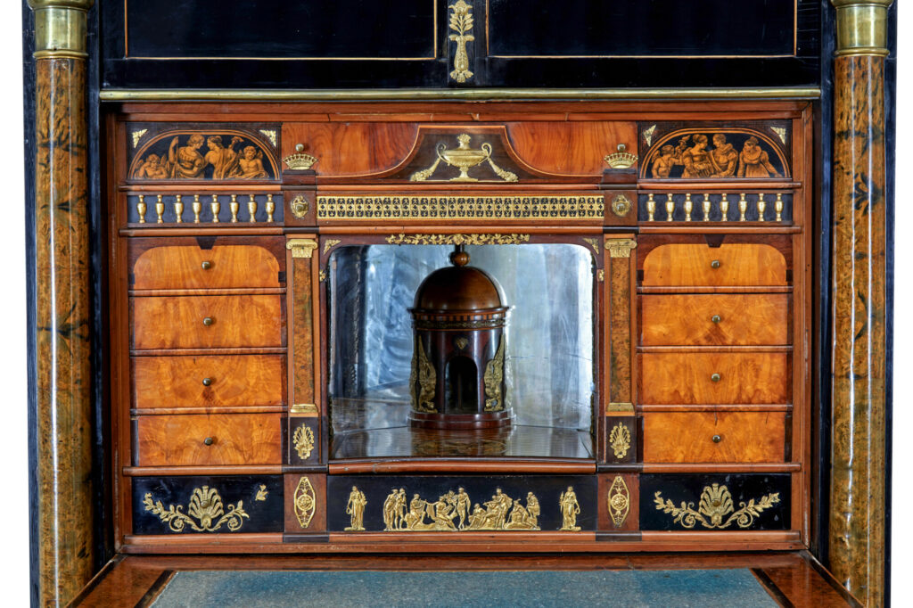 Early 19th Century Biedermeier Ebonised Birch Escritoire — image 11