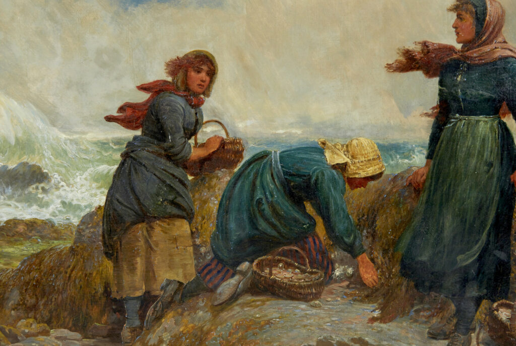 19th Century Oil Painting of Yorkshire Flither Pickers by Robert Farren — image 10