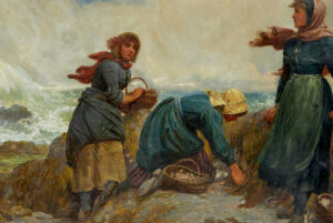 19th Century Oil Painting of Yorkshire Flither Pickers by Robert Farren — thumbnail 10