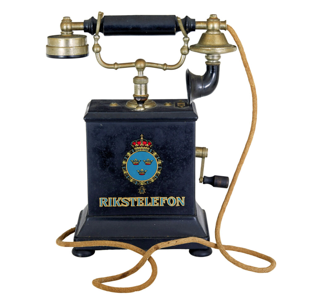 Early 20th Century Swedish Metal Telephone by Rikstelefon