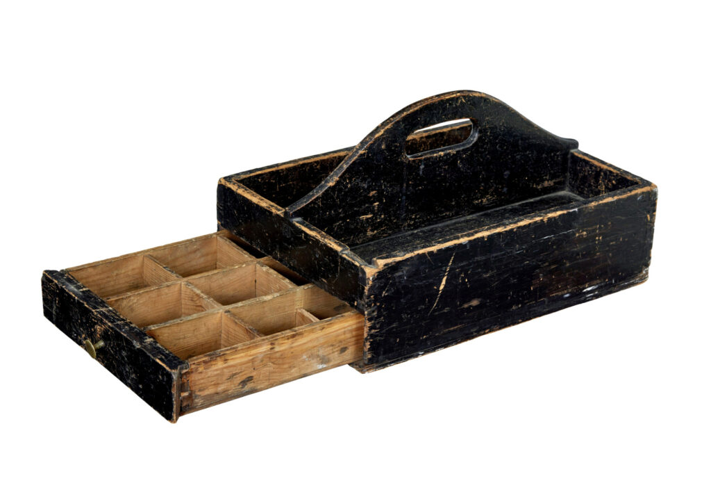 19th Century Scandinavian Rustic Pine Cutlery Box — image 7