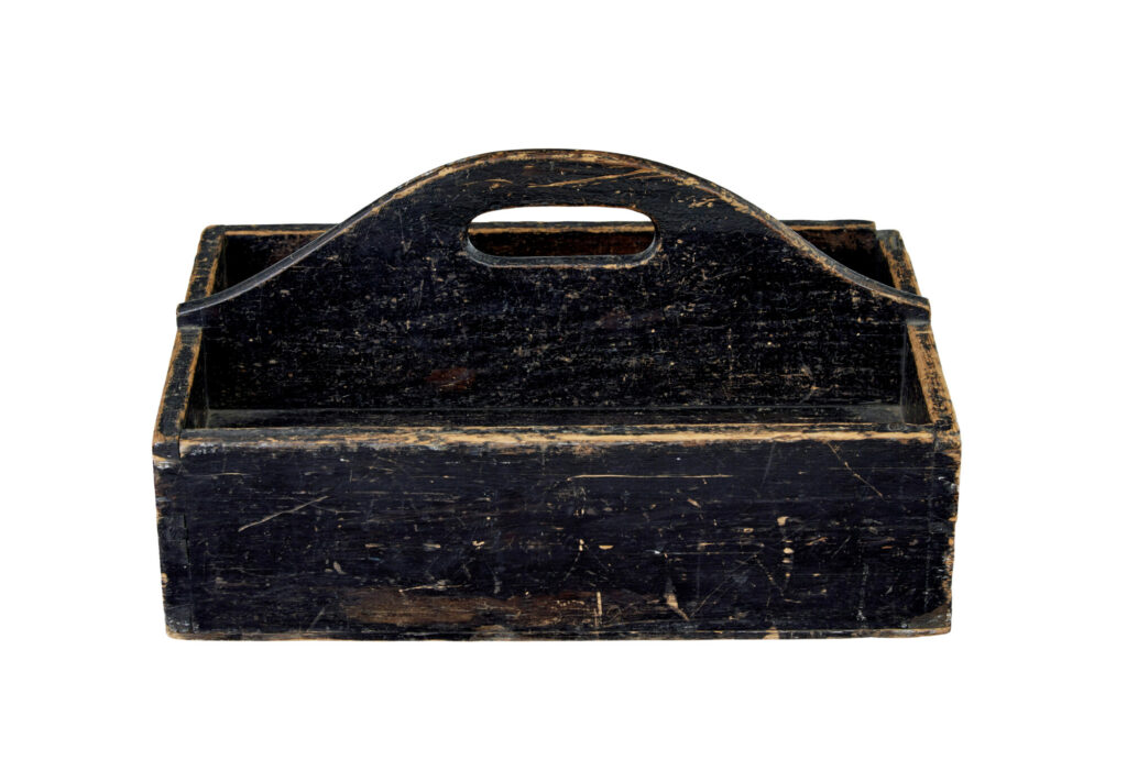 19th Century Scandinavian Rustic Pine Cutlery Box — image 4
