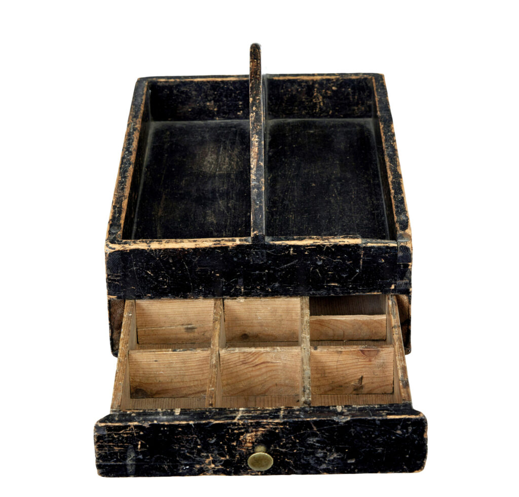 19th Century Scandinavian Rustic Pine Cutlery Box — image 3