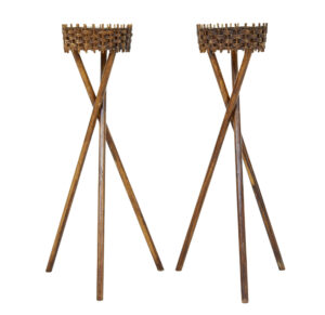 Pair of Mid 20th Century Woven Plant Stands — thumbnail 6